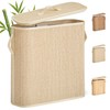 WAOHANAZ Bamboo Toilet Paper Storage Basket with Lid & Handle