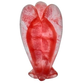 mookaitedecor Fengshui Gemstone Guardian Angel Figurine, Hand Carved Healing Stone Decorative Angel Statue Embellishments Reiki Decoration