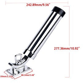 Mojiate Set of 2 Fishing Rod Holder, 360 Degree Rotation Fishing Rod Outrigger, 316 Stainless Steel Adjustable Pole Support for Marine Boat Yacht and More