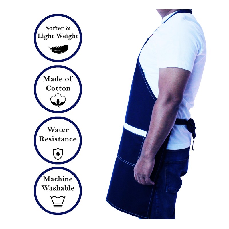 Cotton Aprons For Women Adjustable Bib Three(3) Large pockets- Apron