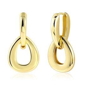 ALEXCRAFT Earrings Silver 925 Hanging Square Hoop Earrings with Pendant for Women Gift for Women Girlfriend Mum Girls