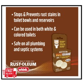 Rust-Oleum Whink 390879 Rustguard Toilet Bowl Cleaner Tablets, 2 Tablet Box
