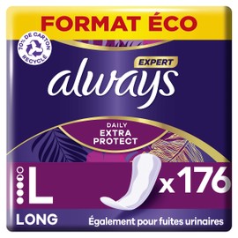 Always Expert Long Panty Liners 8 x 22 Units, Extra Protection Daily - Keeps Odours - Also for First Signs of Urinary Incontinence