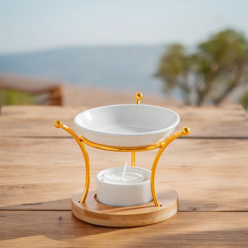 Zen'Arôme Etna Fragrance Burner - Wedding Metal Ceramic and Wood