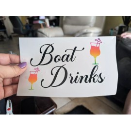 Unbranded Boat Drinks Vinyl Decal