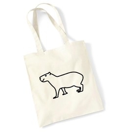 huuraa Wombat Silhouette Jute Bag Cotton 10 Litres with Motif for All Animal Lovers Gift Idea for Friends and Family, natural