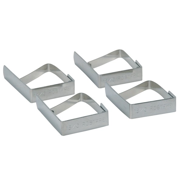 KitchenCraft Table Cloth Clip Set, Plain, Stainless Steel, 4 Pieces,1.3