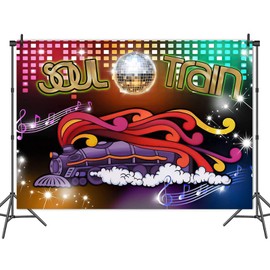 70's and 80's Disco Dancing Prom Party Theme Photography Backdrops 70's Neon Glow Photo Background 5X3ft Studio Shooting Props
