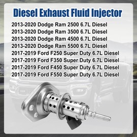 FEXON Diesel Exhaust Fluid Injector DEF Injector Compatible with 2013-2020 Dodge Ram 2500 3500 4500 5500 2017-2019 Ford F250 F350 F450 F550 Super Duty 6.7L Diesel Replaces 04627241AF