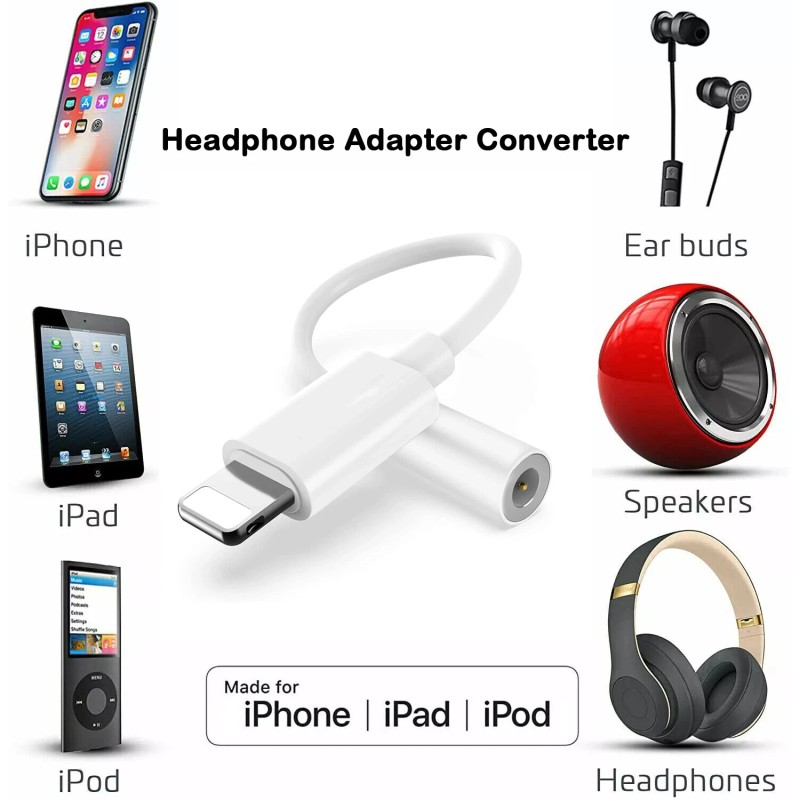 For Apple 3 PACK for IOS to 3.5mm Headphone Adapter