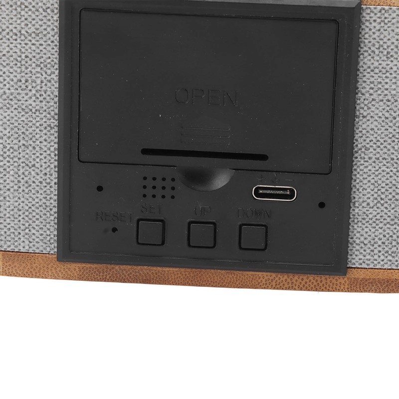 Wooden Alarm Clock USB Wireless Charging Wood LED Digital Display