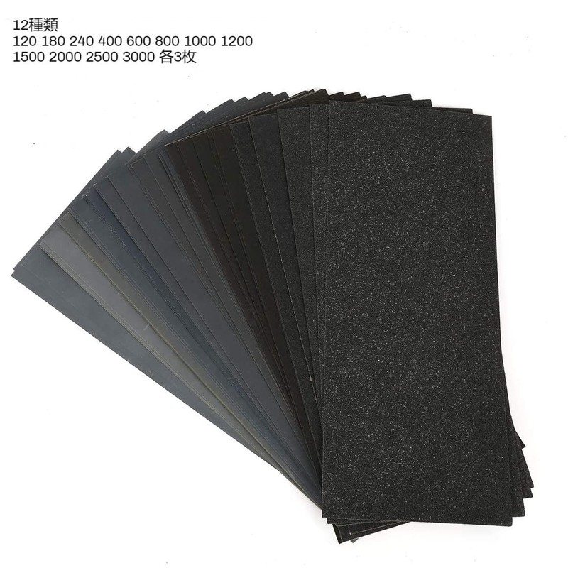 Funshare Sandpaper Water Resistant Paper, 36 Count (120, 180, 240,