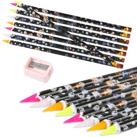 Aunifun 8 Pcs Diamond Paint Pen Rhinestone Picker Pencil Self Adhesive Resin Picker Dotting Wax Pencil Nail Point Drill Pen Gem Picker Tools for Nail Art DIY Decoration with Pencil Sharpener