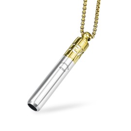 Milumber 417 Hz Breathing Necklace, Meditation Necklace, Quit Smoking Necklace, Necklace with Diffuser, Anxiety and Stress Relief Through Breath Frequency Sound Therapy and Aromatherapy, Gold
