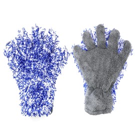 Nuatpetin 5 Fingers Car Wash Gloves, Double-Sided Car Washing Gloves Auto Paint Cleaning Mitts, Microfiber Plush Car Cleaning Mitt Heavy-Duty Wash Glove for Car Detailing Cleaner Kit Auto Washing