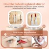 FASCINATE Compact Travel Makeup Mirror with Lights and Magnification, 3.5