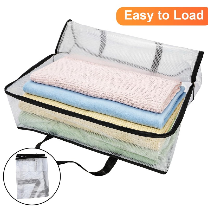 Fasmov 4 Pack Oversized Clear Storage Bag with Handles and