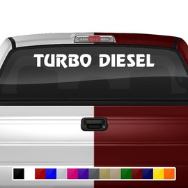 Sticky Creations Turbo Diesel Decal Sticker Windshield Window Vinyl Graphic Banner Rear Back Car Truck SUV Vehicle Racing Performance Tuning JDM Text Name Letters 36"x4.25"+ (Font-Review Caps)
