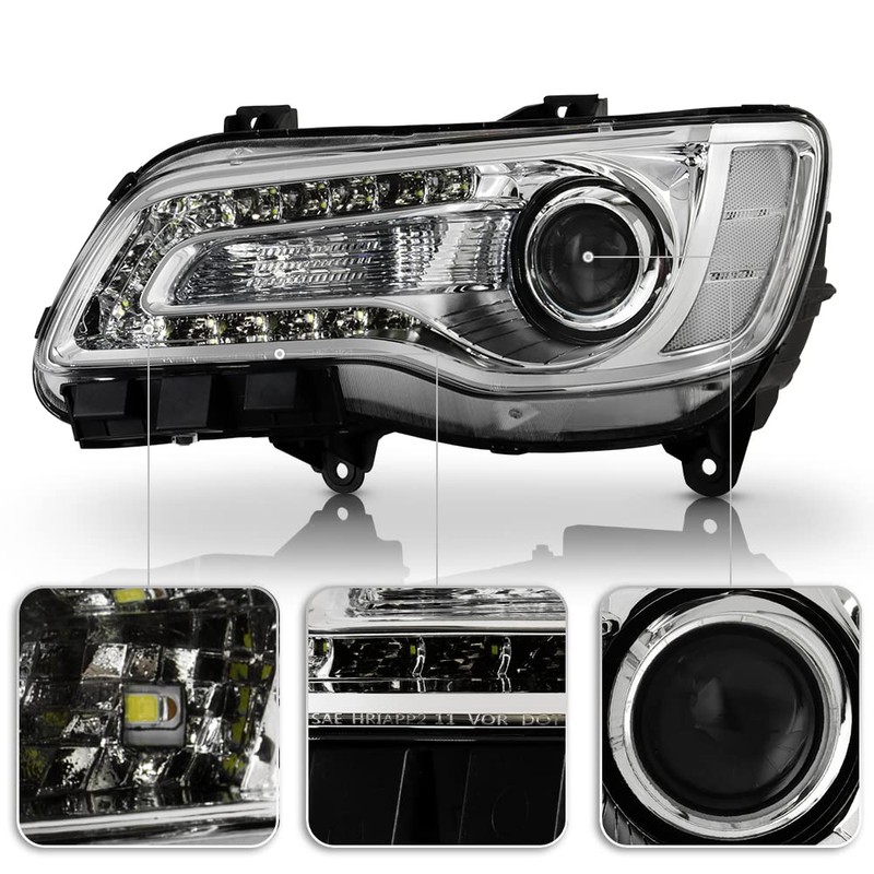 ACANII - For [Halogen Type] 2015-2023 Chrysler 300 Chrome Bezel