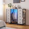LUMTOK 55W 2-in-1 Dresser with Hanging Rack, 10 Drawers Dresser