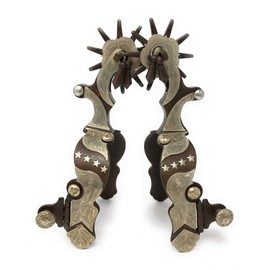 AJ Tack Wholesale Antique Brown Stars Western Spurs - Mens