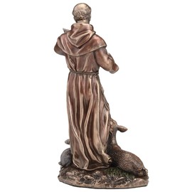 Veronese Design 6 1/8 Inch Saint Francis of Assisi Cold Cast Resin Bronze Finish Religious Gift Sculpture