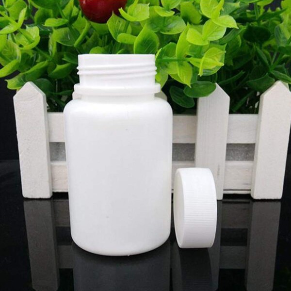 LAZZON Refillable Roll-On White Plastic Empty Portable Solid Powder Medicine Bottles Pill Tablet Holder Storage Case Container Box 100ML Big