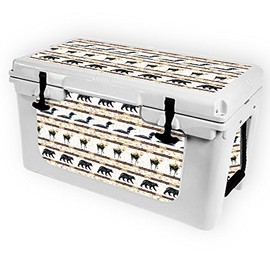 MightySkins (Cooler Not Included) Skin Compatible with RTIC 45 Cooler (2017 Model) - Lodge Stripes | Protective, Durable, and Unique Vinyl Decal wrap Cover | Easy to Apply | Made in The USA