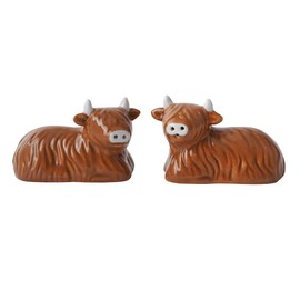 CGB Giftware | Bramble Farm Highland Cow Salt & Pepper Shakers in Gift Box | Tableware | Kitchenware | Serveware | Bramble Farm | Highland Cow | GB07503