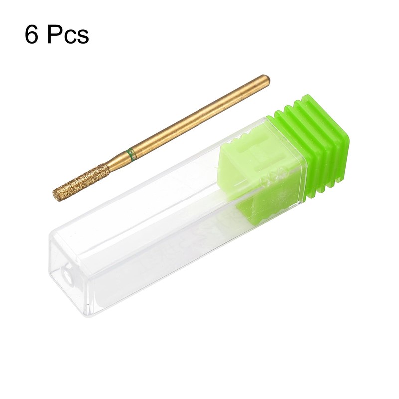 sourcing map 6pcs 100-120 Grits Diamond Grinding Bit 2.3mm Cylinder