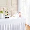 White Stretchy Spandex Tablecloth for 1.8 m Rectangular Table, Washable