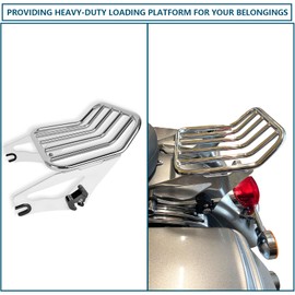 DreDoggMoto Detachable Two-Up Luggage Rack Mounting Rack Tour Pack Mount Compatible with 2009-2024 Harley Touring Road King Ultra CVO Limited Street Glide Road Glide Electra Glide Chrome