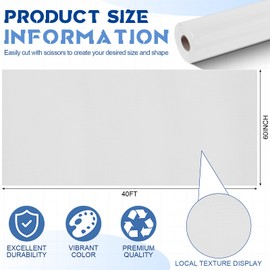 Hahafelt 16 in x 40 Ft Fabric Bulletin Board Roll Classroom Non Woven Fabric Background Decorations Waterproof Wrinkle Resistant Bulletin Board for Back to School Wall Decor DIY Craft(White)