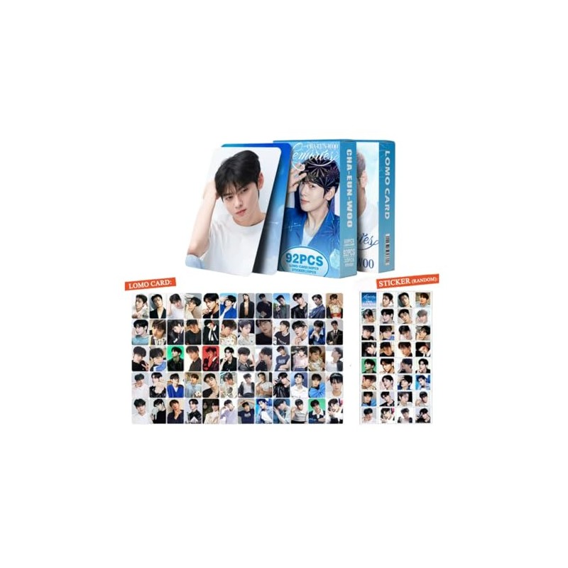 Cha Eun Woo92 Piezas (60 Photocard + 32 Sticker)