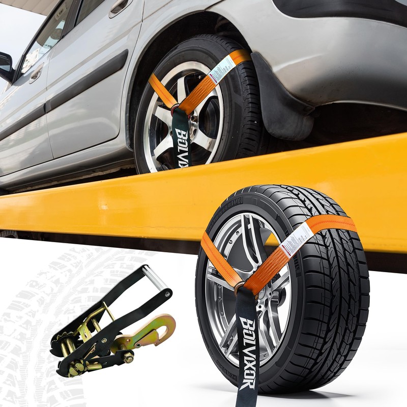 Bolvixor 4 Pack Car Tie Down Straps for Trailers -