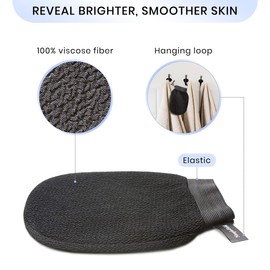 SimpleField SimpleField Korean Exfoliating Mitt for Remove Dead Skin. 2 Pack 100% Viscose Kessa Deep Exfoliating Gloves for Body Scrub, Keratosis Pilaris and Self Tanning. Easily Smooth Skin Surface.