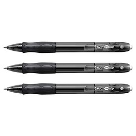 BIC Gel-ocity Retractable Gel Pen Medium Tip 0.7mm Black (Pack of 3)