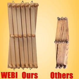 WEBI Accordion Wall Hanger,Expandable Wooden Coat Rack Wall Mounted,Accordion Hat Rack for Wall,Accordion Hook Rack for Hats,Caps,20 Peg Hooks,Natural