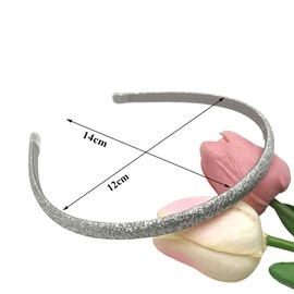 4Pcs Glitter Headbands Sequin Headbands Elastic Hair Loop Glitter Hair Hoop Sparkly Bling Hair Hoop Hair Accessories for Women Girls(Mixed Color)