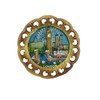 Wood Style Decorative Plate Detailing London Skyline: Big Ben, Tower