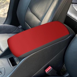 AOMSAZTO Console Covers for 2016-2025 Chevrolet Malibu Arrmrest Covers for Chevrolet Malibu Black with Red Leather