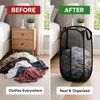 Collapsible Mesh Pop Up Laundry Hamper with Handles & Side