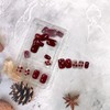 Maple Leaf Press on Nails Short Square Fake Nails Wine