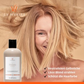 La WERIES Blonde Shampoo 300 ml - Anti-Yellow Tint & Colour Shine for Blonde Hair - Neutralising Silver Shampoo for Cool Blonde - Care for Bleached & Lightened Hair - Moisture & Shine
