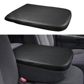 DEYTOP Center Console Cover for 2002-2012 Ram 1500 2500 3500 Accessories Car Armrest Cover for 2005 2008 1500 Ram Anti-Scratch Leather Armrest Protector (Black PU Leather, 2002-2012 Jump Seat)