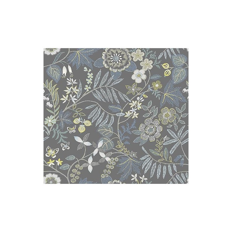 Scott Living Marilyn Light Grey Floral Trail Wallpaper