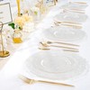 U-QE 60PCS White Plastic Plates - Pearl White Plates Disposable&Reusable