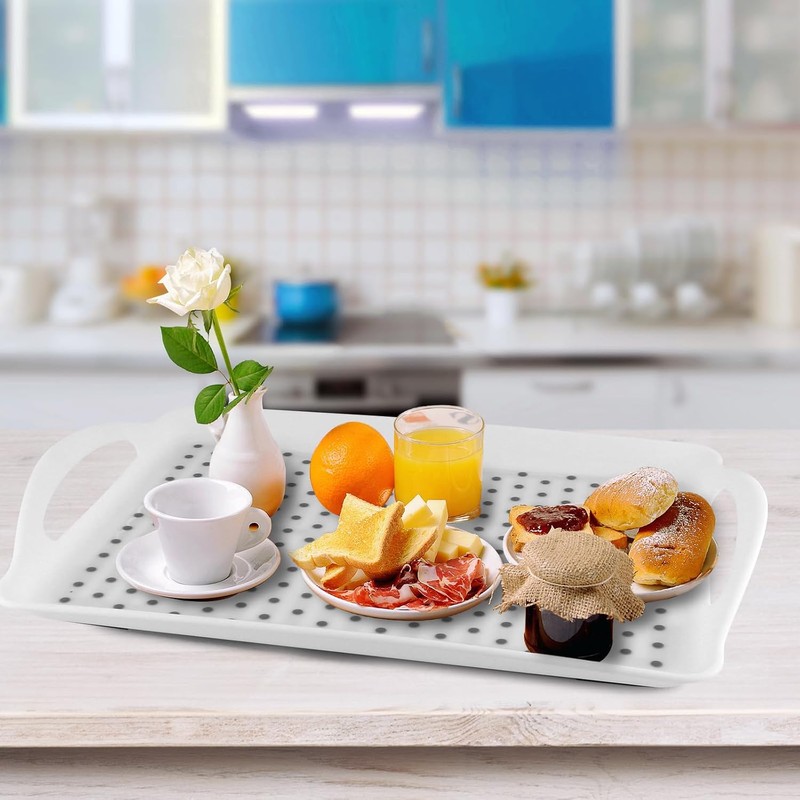 MDLUU Bandeja antideslizante para servir con asas, plato para servir