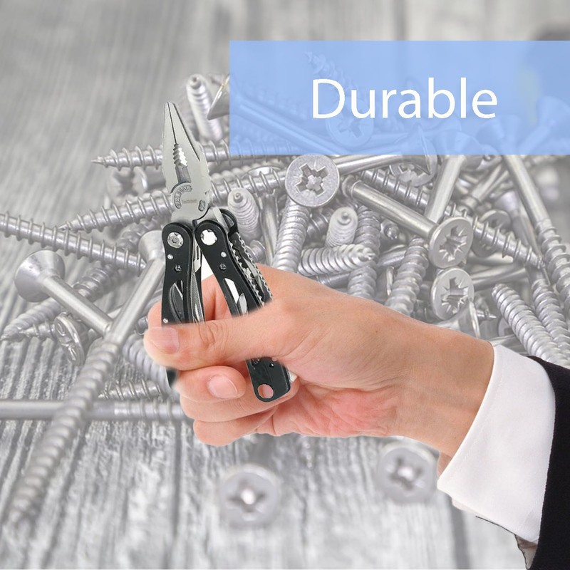 FIBOUND Multi-purpose Pliers, Multi-tool, Stainless Steel, Black