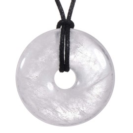 Morella Ladies' Necklace 80 cm with Doughnut Gemstone Pendant in Velvet Bag, None